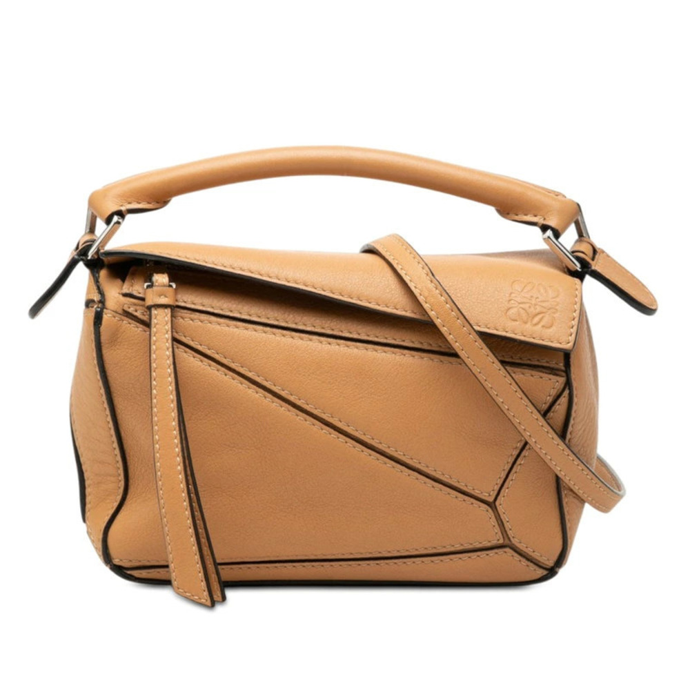 Loewe Anagram Puzzle Bag Leather 2Way Shoulder Bag Brown